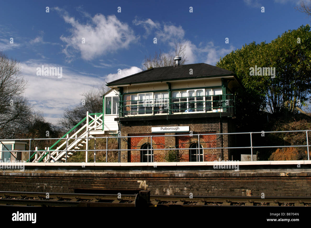 Eisenbahn-Stellwerk UK Stockfoto