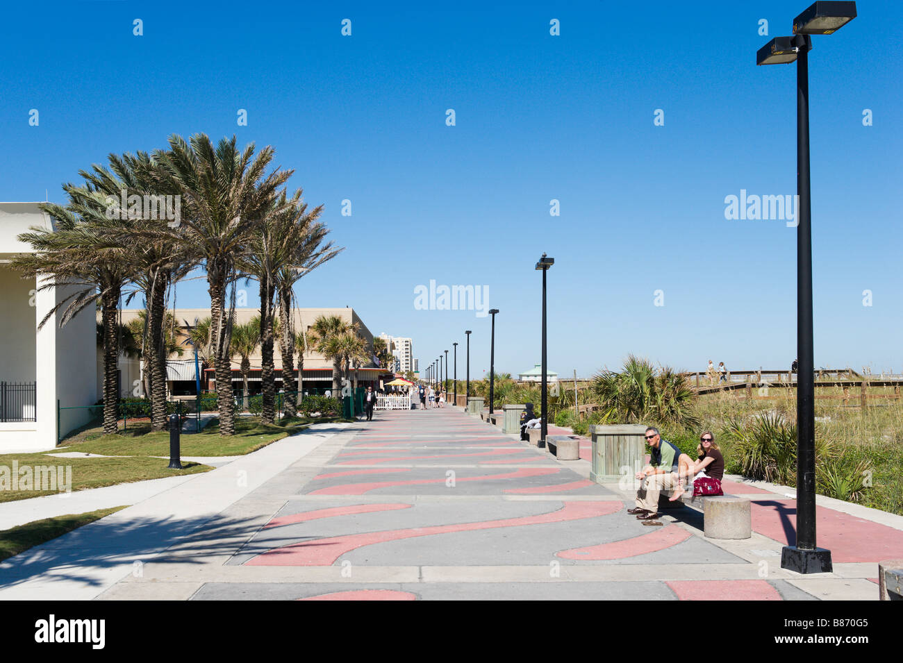Promenade am Jacksonville Beach, Florida, USA Stockfoto