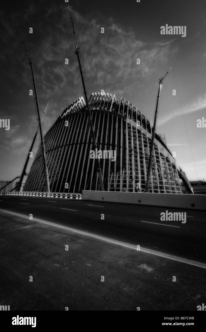 "Agora" Gebäude (von Santiago Calatrava), im Bau im Jahr 2009). Stadt der Künste und Wissenschaften Komplex. Valencia. Spanien Stockfoto