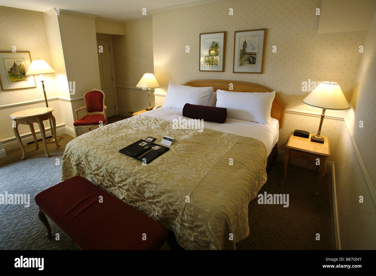 Chaplins Hotelzimmer, Château Frontenac, Quebec Stadt, Quebec, Kanada Stockfoto