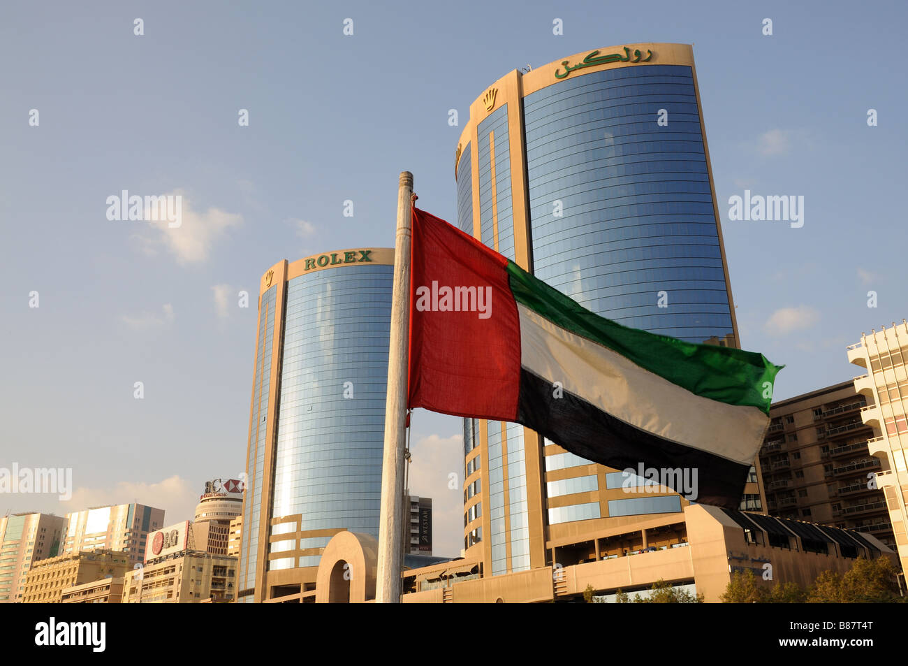 Flagge der Vereinigten Arabischen Emirate in Dubai Stockfoto