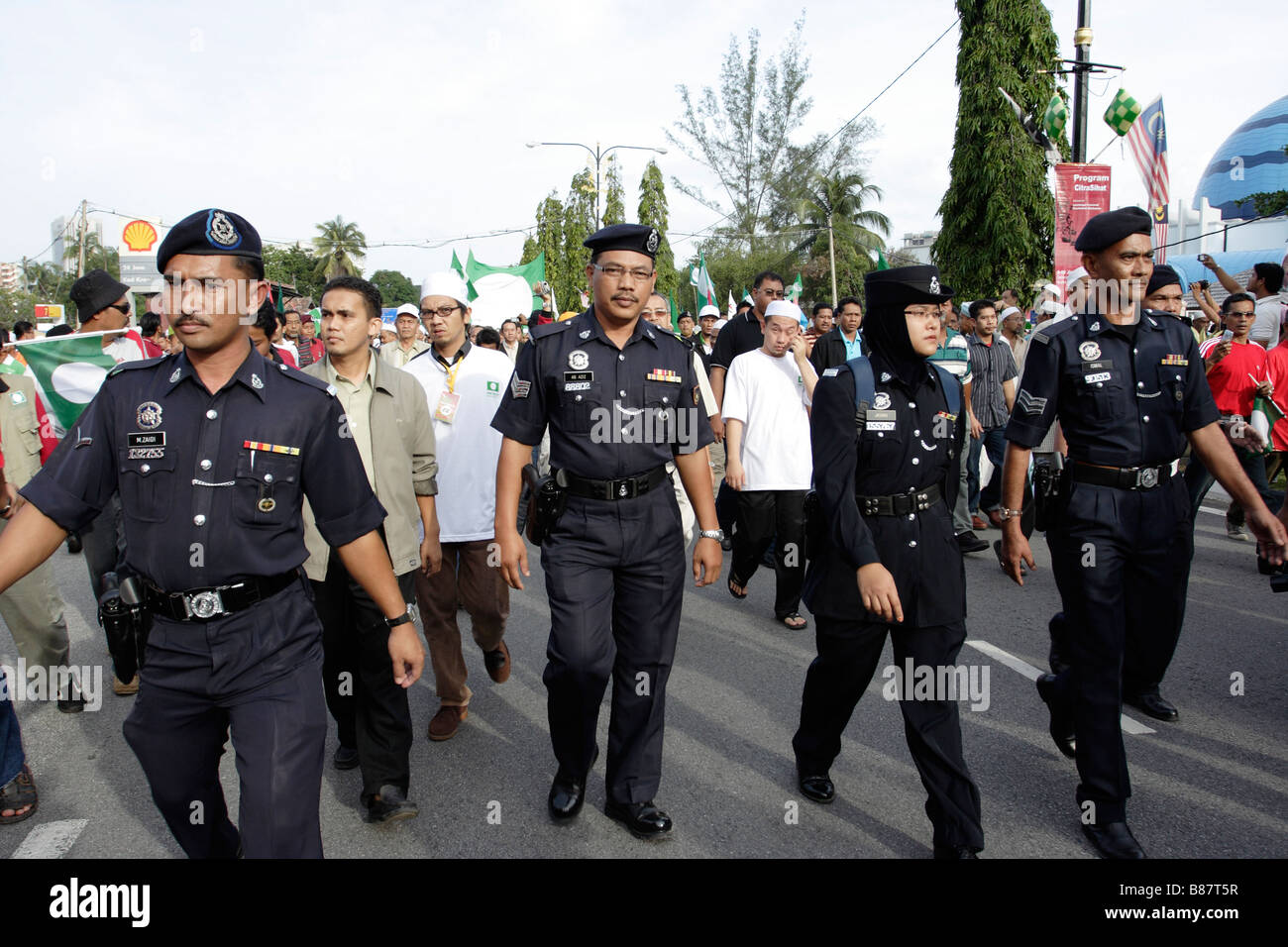 Malaysische Polizei in Terengganu, Malaysia Stockfoto