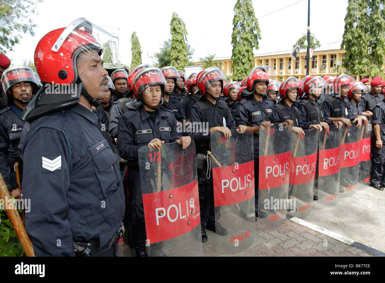 Malaysische Anti-Riot-Polizei (FRU). Stockfoto