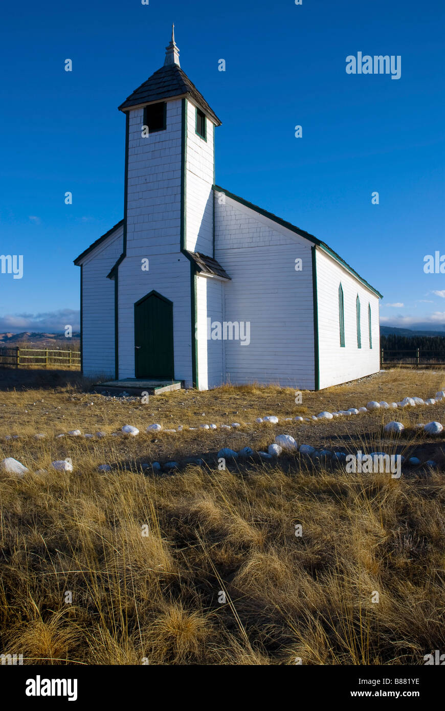 Morley Church, Morley, Alberta, Kanada Stockfoto