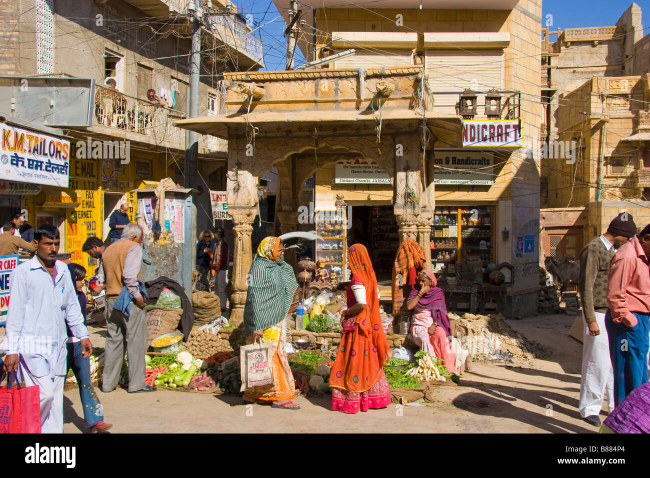 Lebensmittelmarkt Basar Jaisalmer Rajasthan Indien Stockfoto