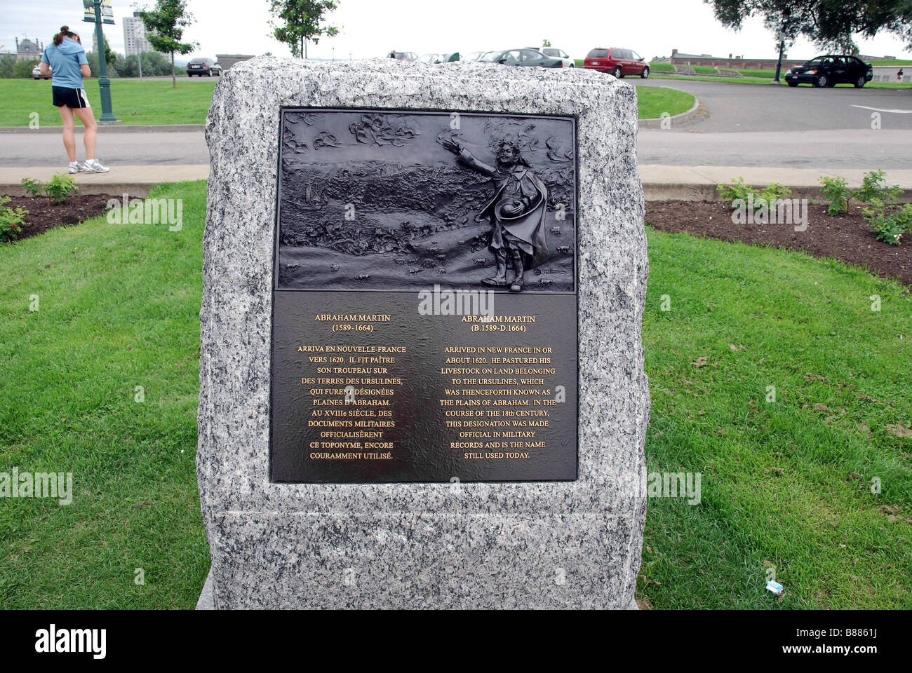 Plains Of Abraham Memorial Plaque, Québec (Stadt) Stockfoto