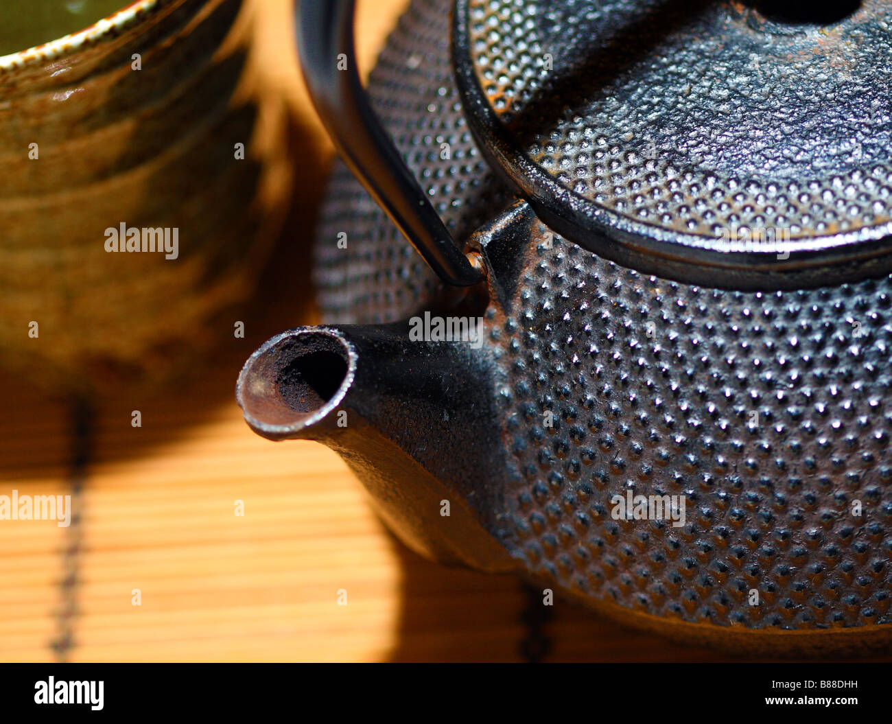 japanische Teekanne Hintergrund gut Nahaufnahme Stockfoto