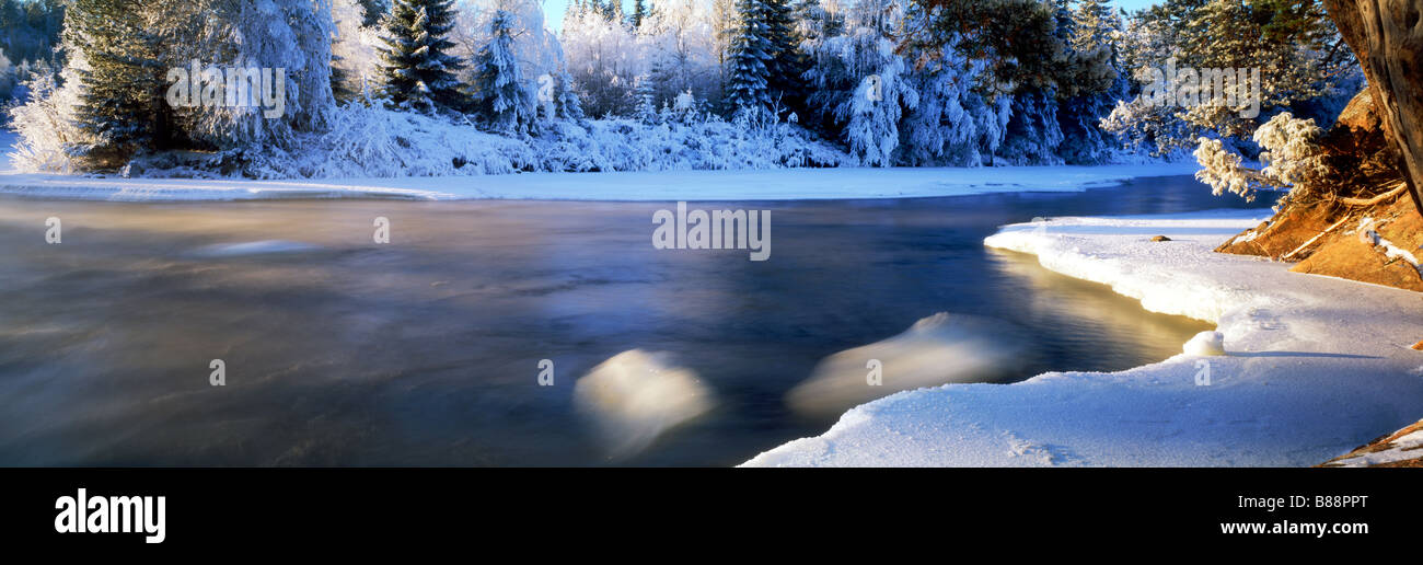 Dal Fluß im Winter in der Provence Dalarna Schweden Stockfoto