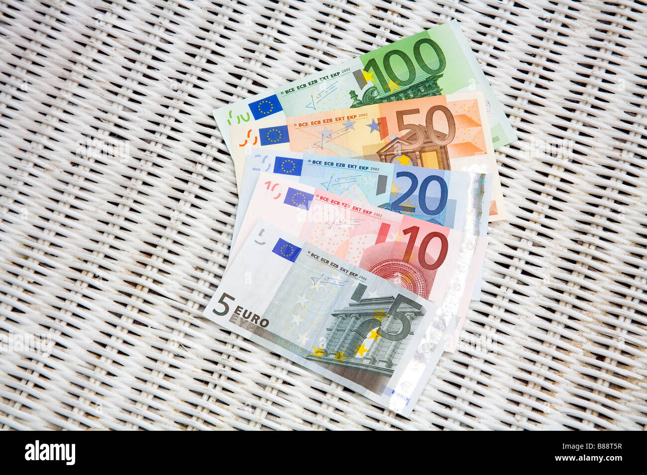 Europäische EURO-Banknoten Stockfoto