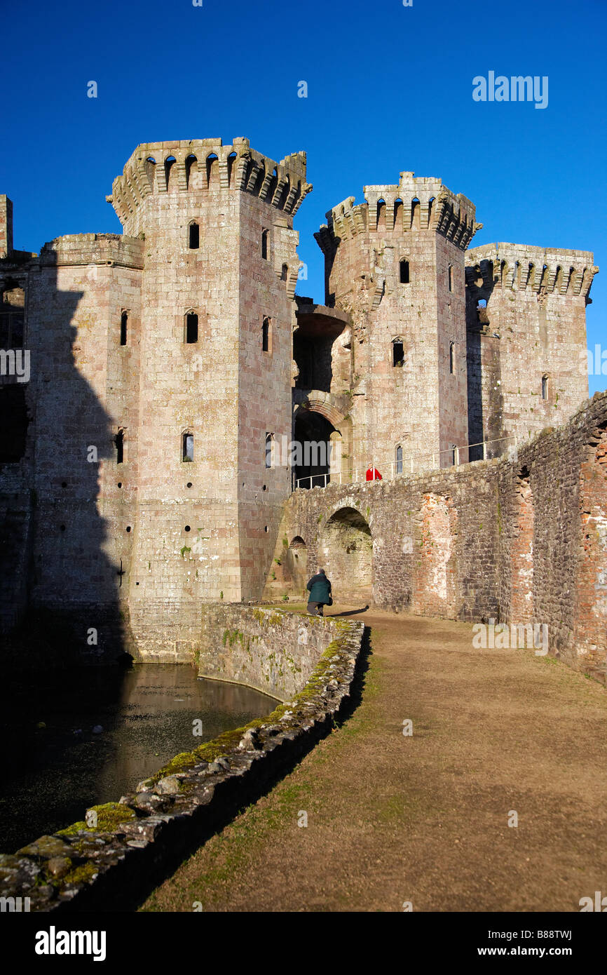 Raglan Castle, Monmouthshire, Wales, UK Stockfoto