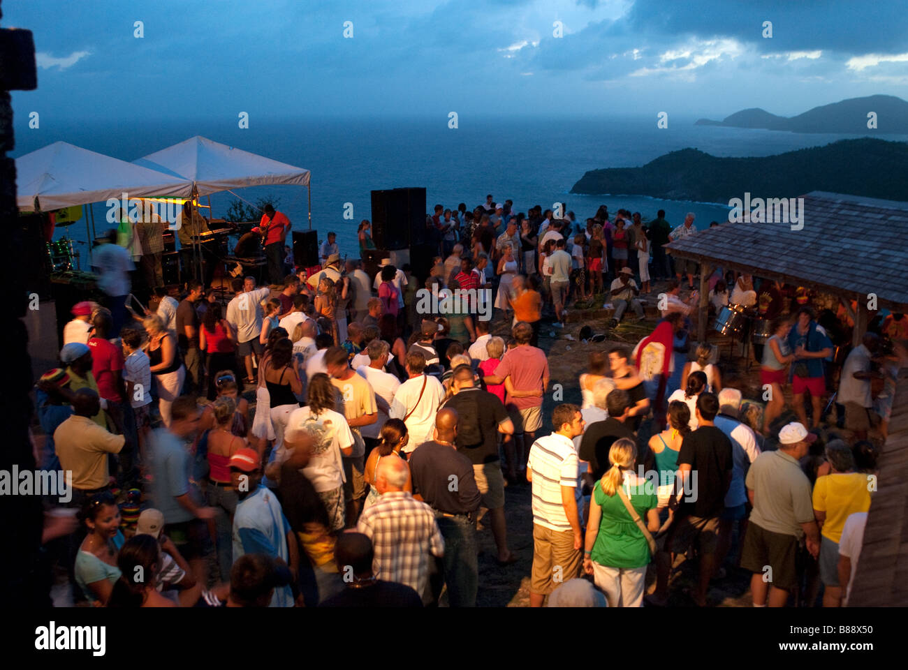 Shirley Heights Party auf Antigua Stockfoto