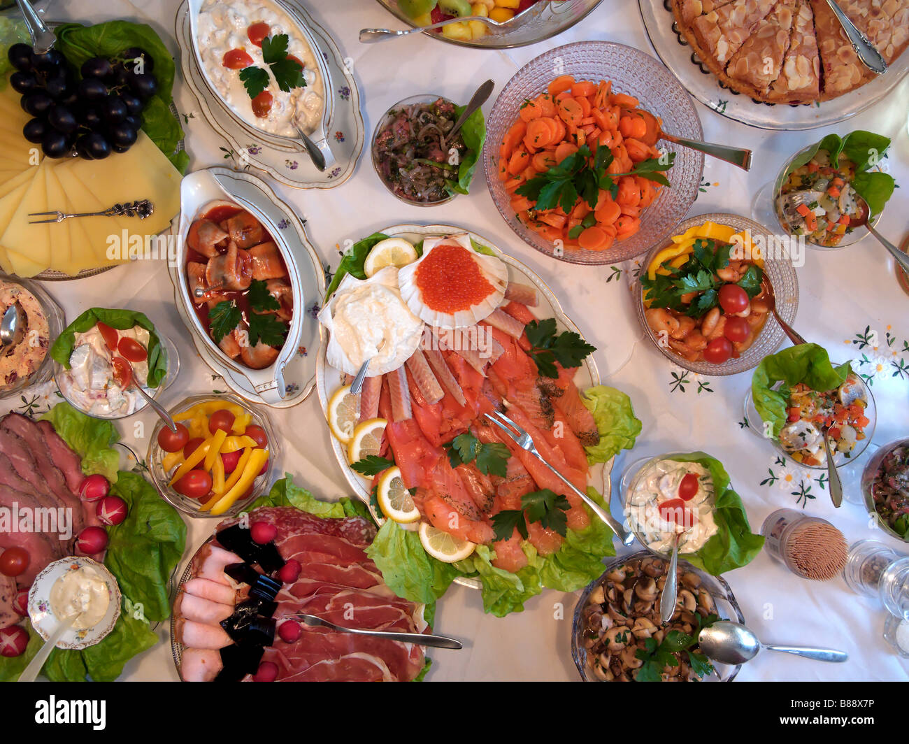 Anzeige der Buffet-Essen Stockfoto