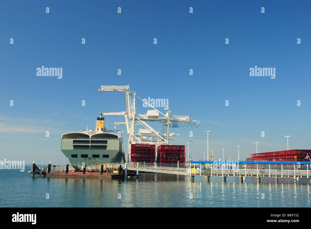Schiff angedockt an der Port of Oakland Oakland California Stockfoto