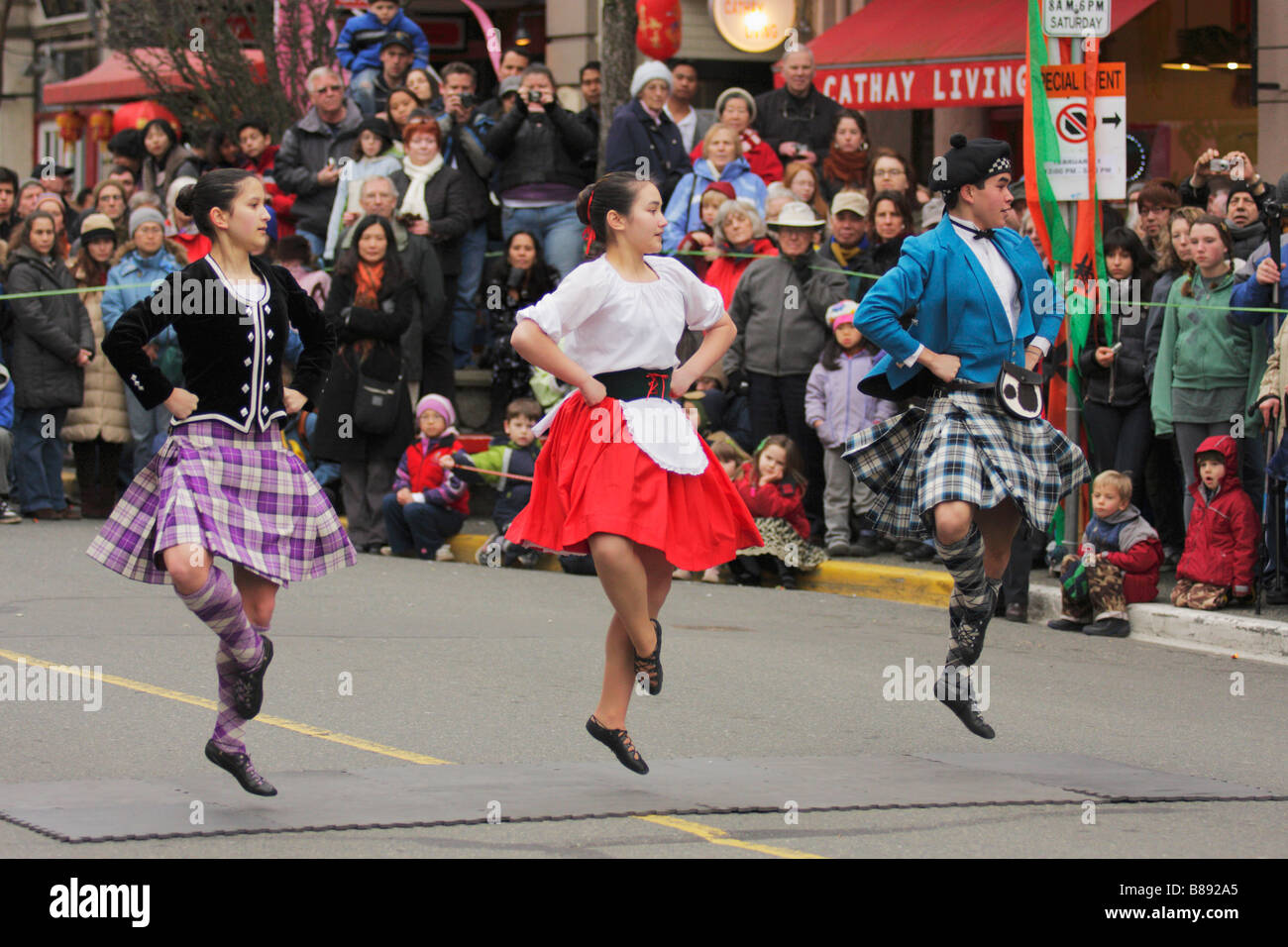 Chinese New Year Feierlichkeiten für das Jahr des Ochsen Victoria British Columbia Kanada Stockfoto