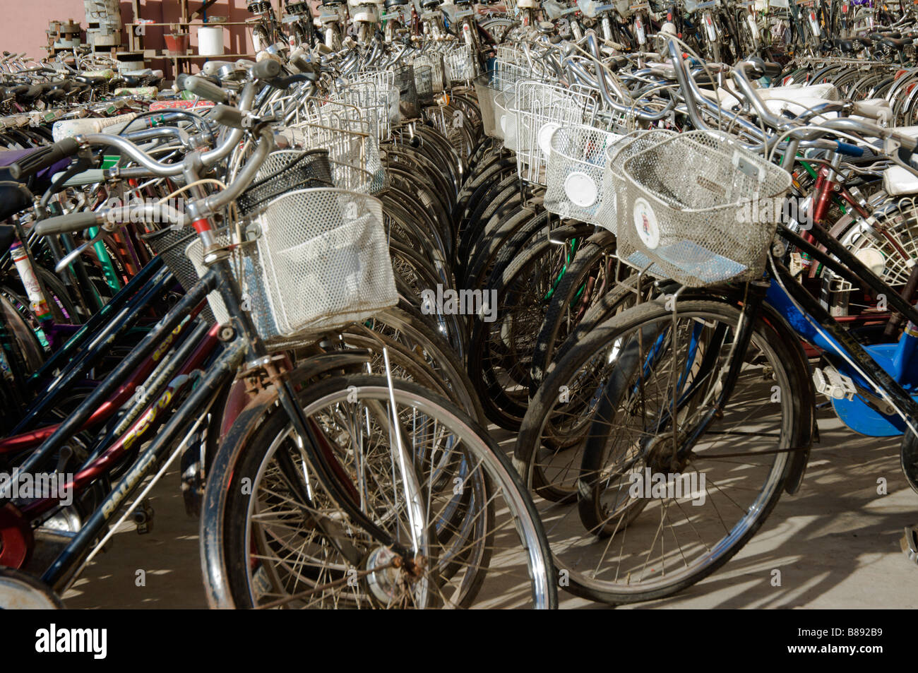 Fahrradreihen, Mandalay, Birma, Myanmar Stockfoto