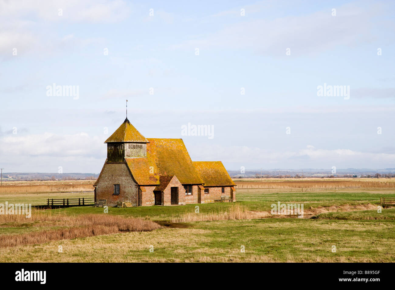 St. Thomas Becket Kirche befindet sich in Fairfield, Romney Marsh in Kent Stockfoto