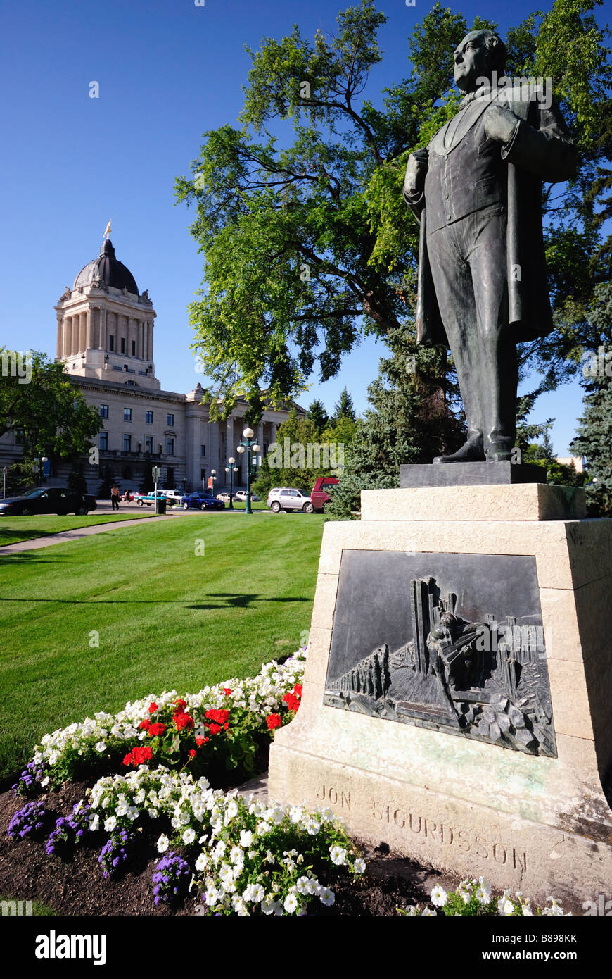 Statue von Jon Sigurdsson in Manitoba Legislative Building Stockfoto