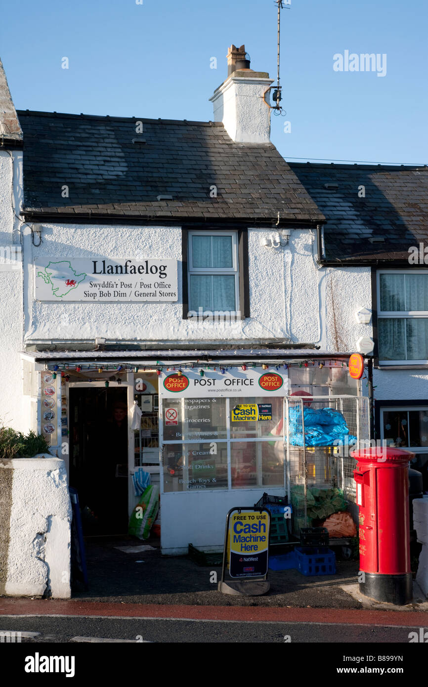 Dorf Straße Llanfaelog, Anglesey, Nordwales Stockfoto