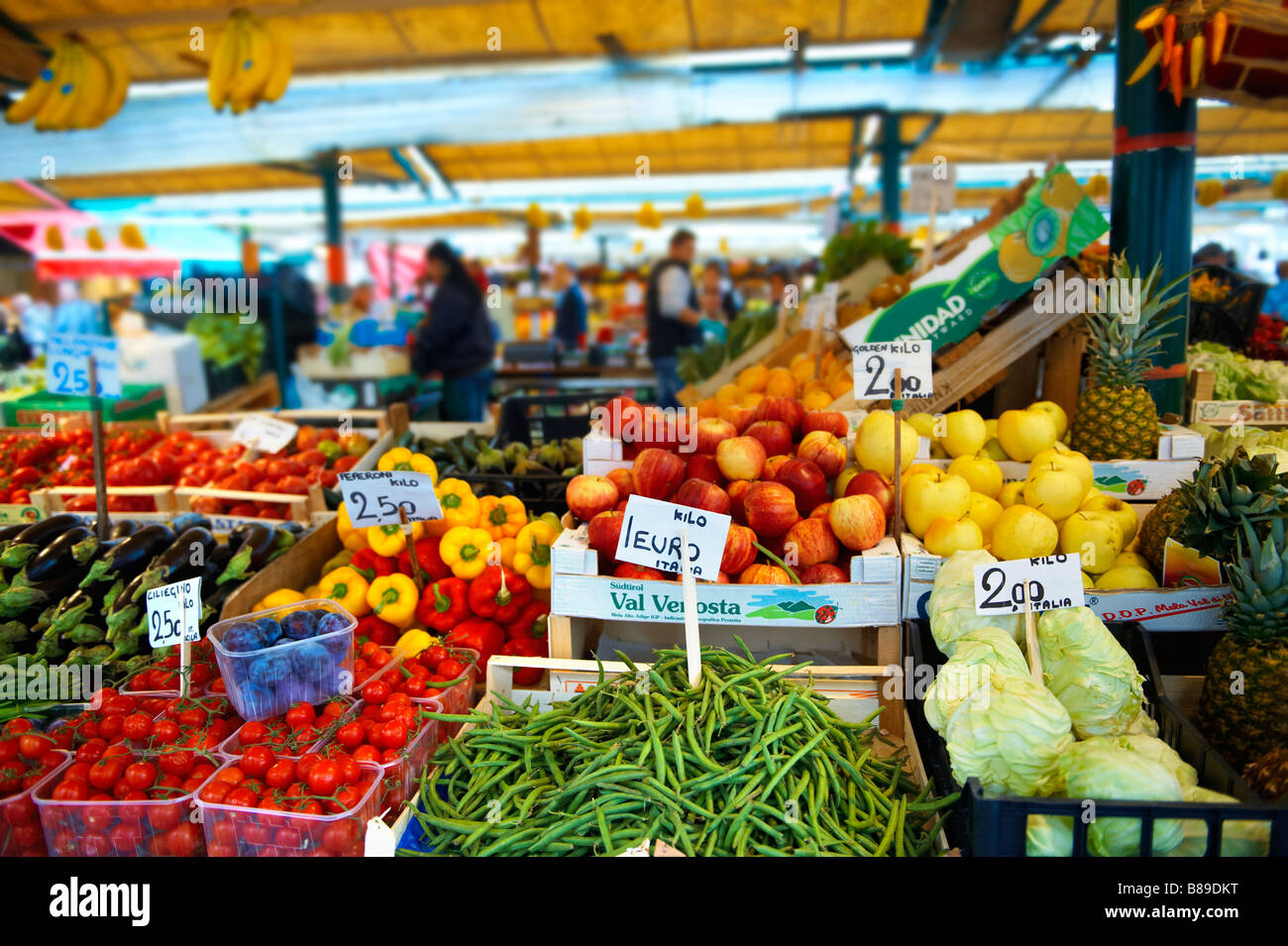 Gemüse-Stall. Venedig Rialto-Markt Stockfoto
