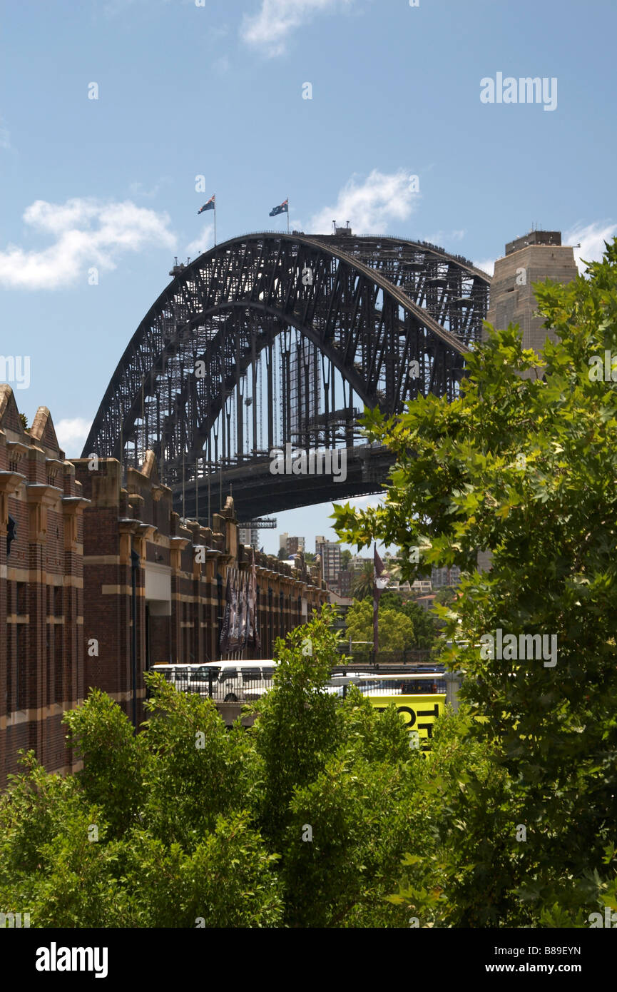 Blick auf die Sydney Harbour Bridge aus dem Felsen Stockfoto