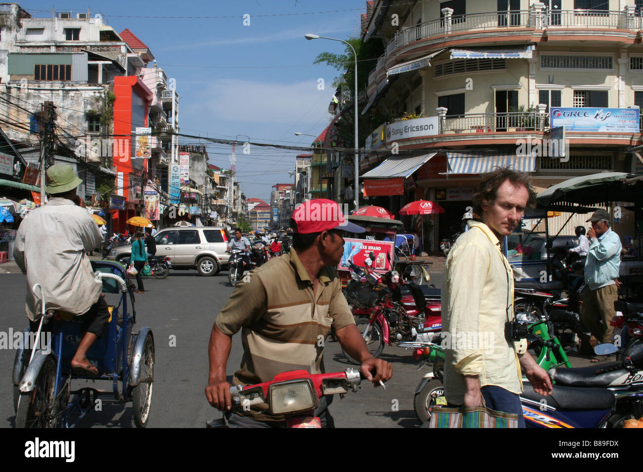 Straßenszene in zentralen Phnom Penh, Kambodscha. Stockfoto