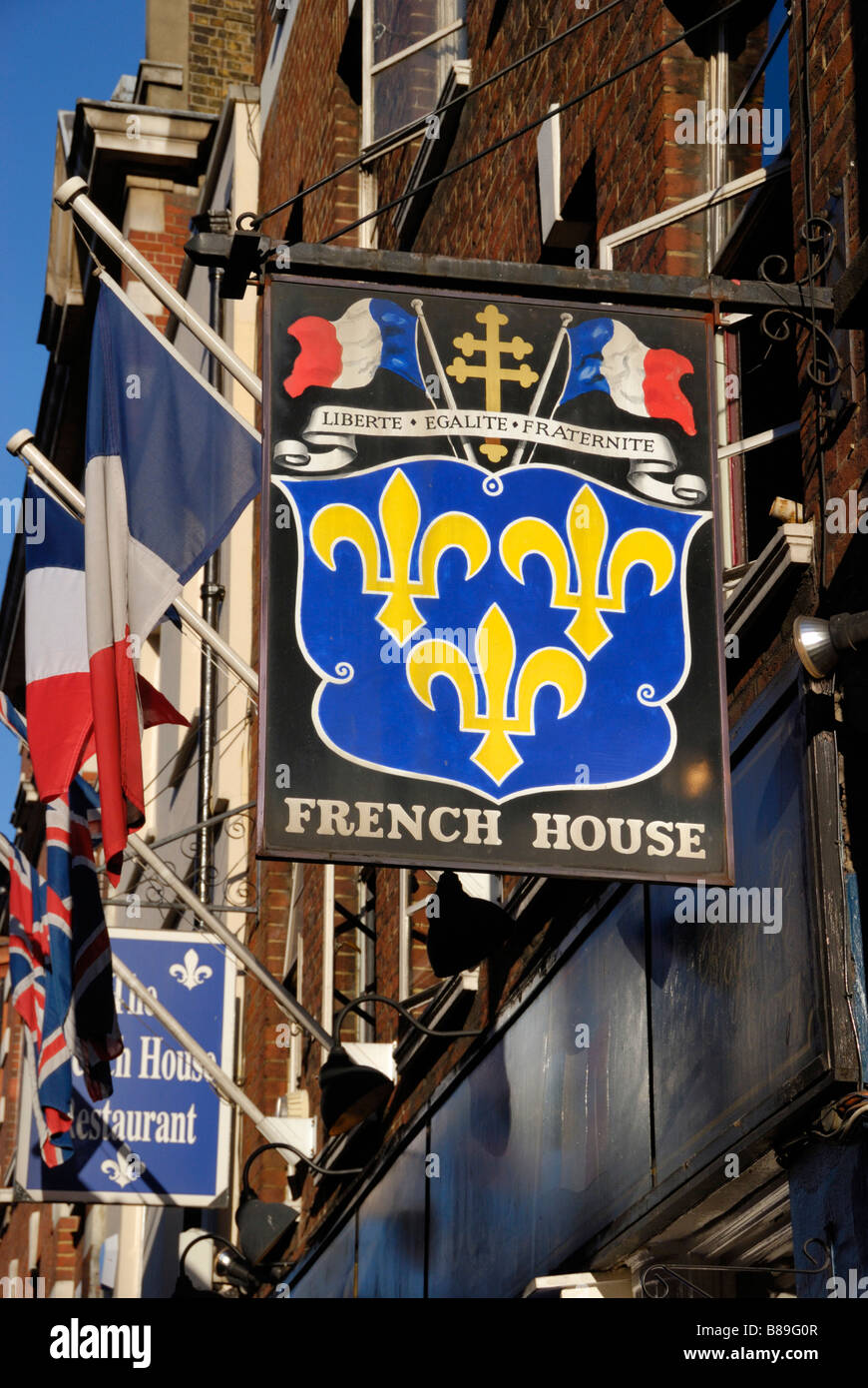 Das French House Bar Restaurant in Dean Street Soho London England Stockfoto