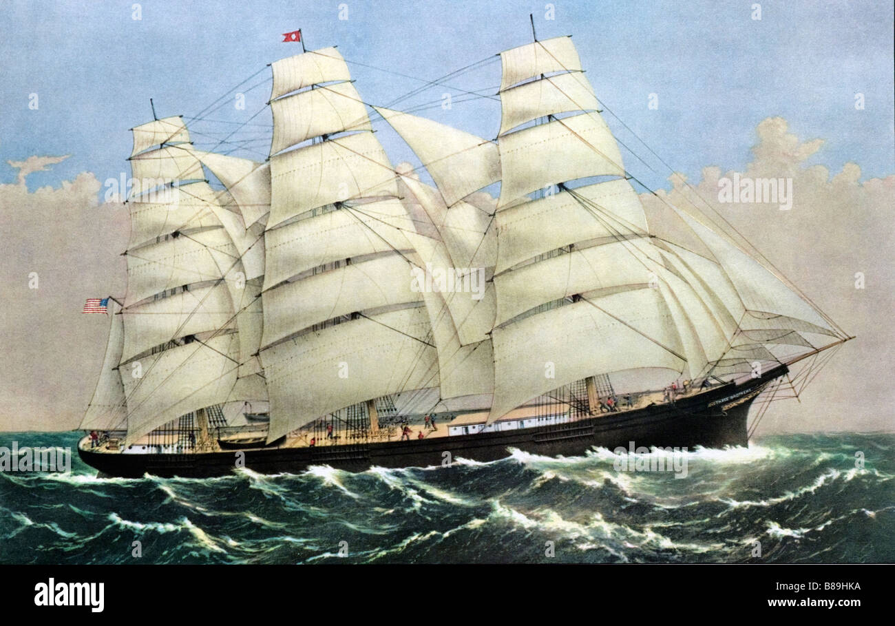 Verbesserten Currier und Ives print Stockfoto