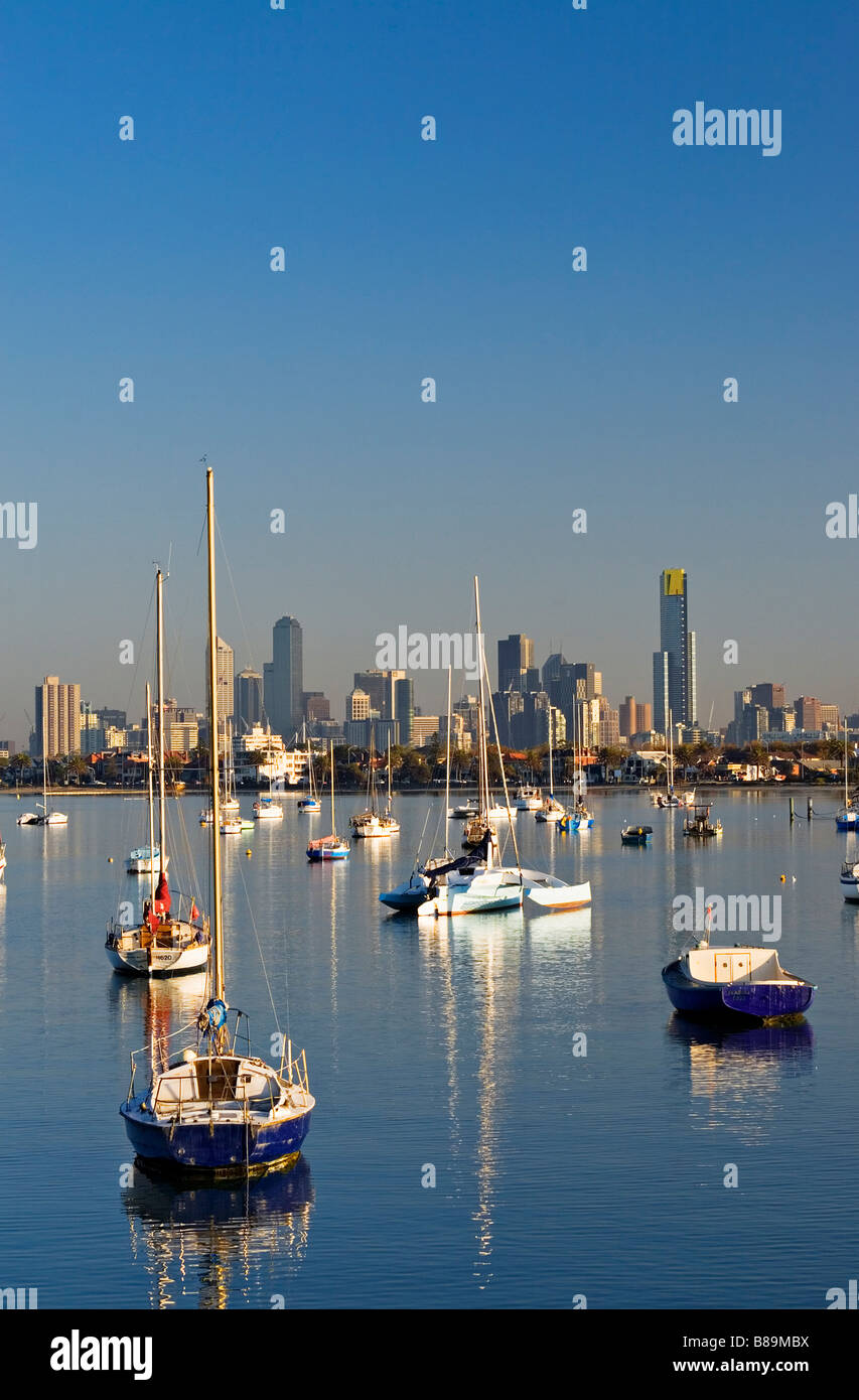 Malerischen Melbourne / The St Kilda Breakwater im Morgengrauen. Melbourne Victoria Australien. Stockfoto