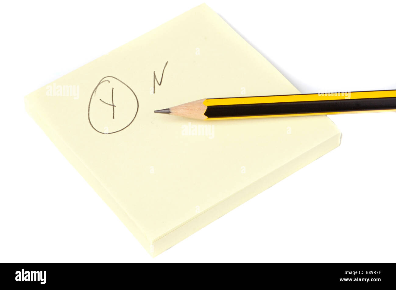 Post weißer es und Bleistift ein Hintergrund Stockfoto