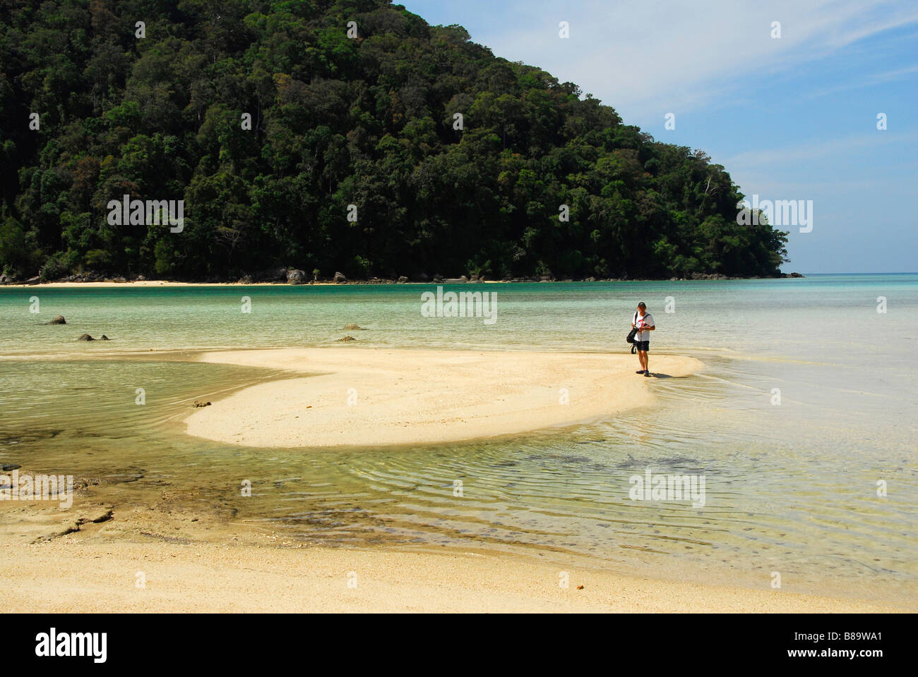 Herzform Sand am Surin Island, PhangNga, Ao Chonkaad, Süd-Thailand. Stockfoto