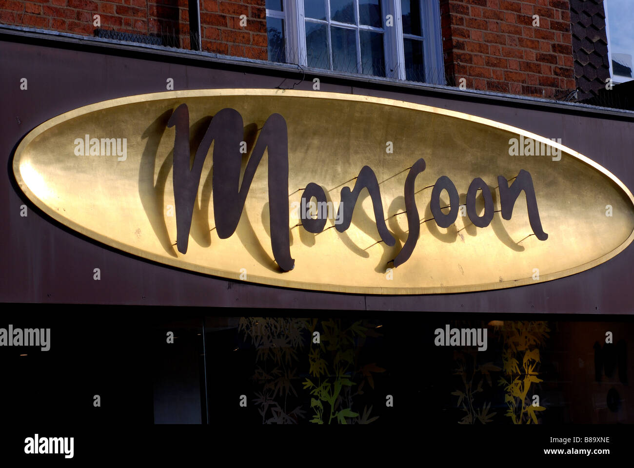 Monsun Shop Zeichen, Solihull, England, UK Stockfoto