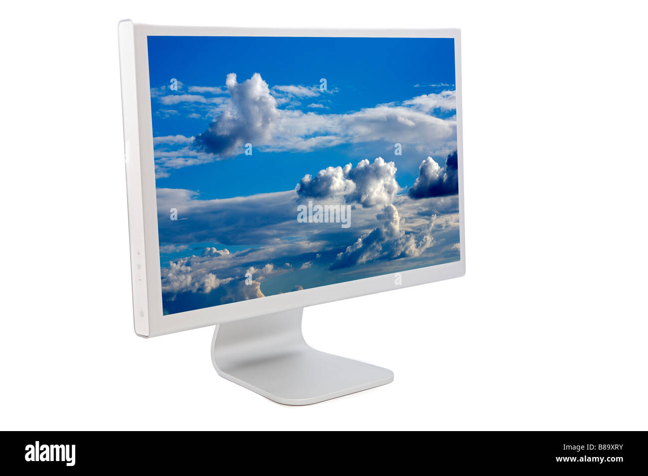 LCD-Computer-Monitor über einen weißen Hintergrund Stockfoto