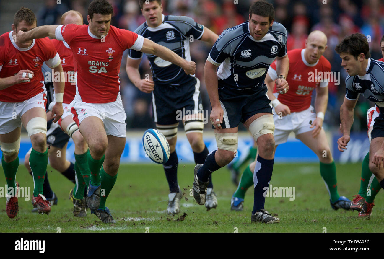 Bild zeigt Schottland Vs Wales an der RBS Six Nations 2009 Murrayfield Stadion Edinburgh 8. Februar 2009 Stockfoto