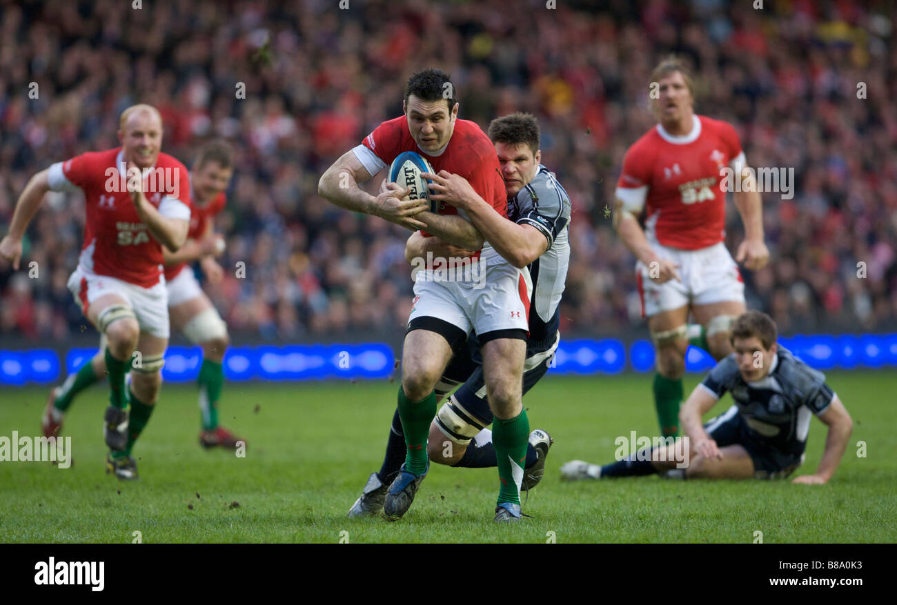 Bild zeigt Schottland Vs Wales an der RBS Six Nations 2009 Murrayfield Stadion Edinburgh 8. Februar 2009 Stockfoto