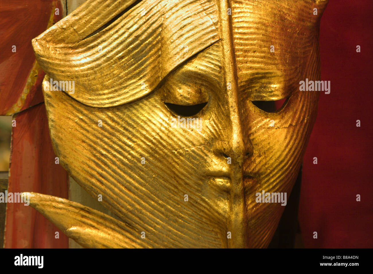 Blattgold - Maske aus Venedig Stockfoto