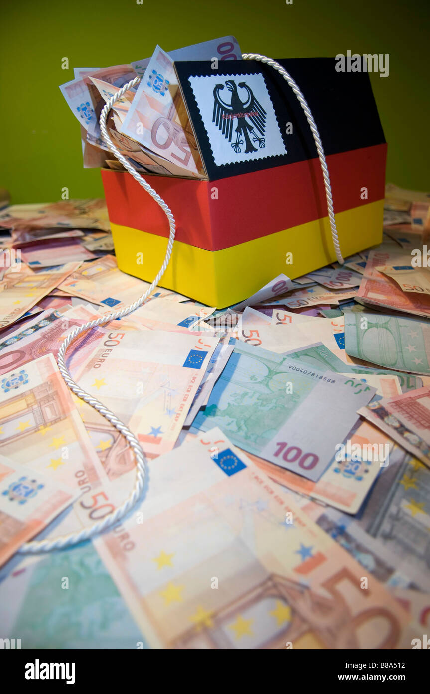 Symbolisches Bild für das Konjunkturpaket von Deutschland. Stockfoto