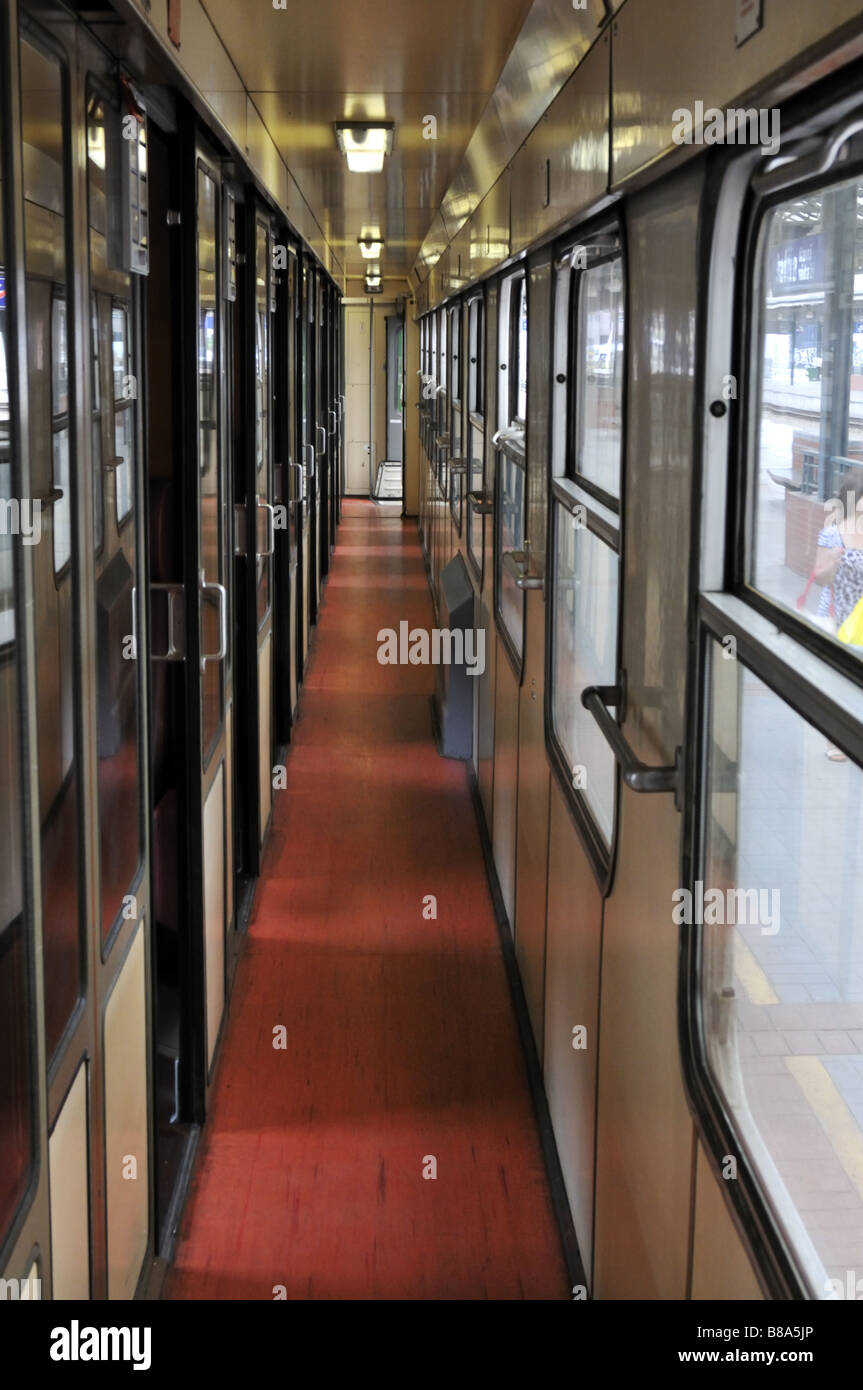 Tschechische Bahn zweiter Klasse Wagen Stockfoto