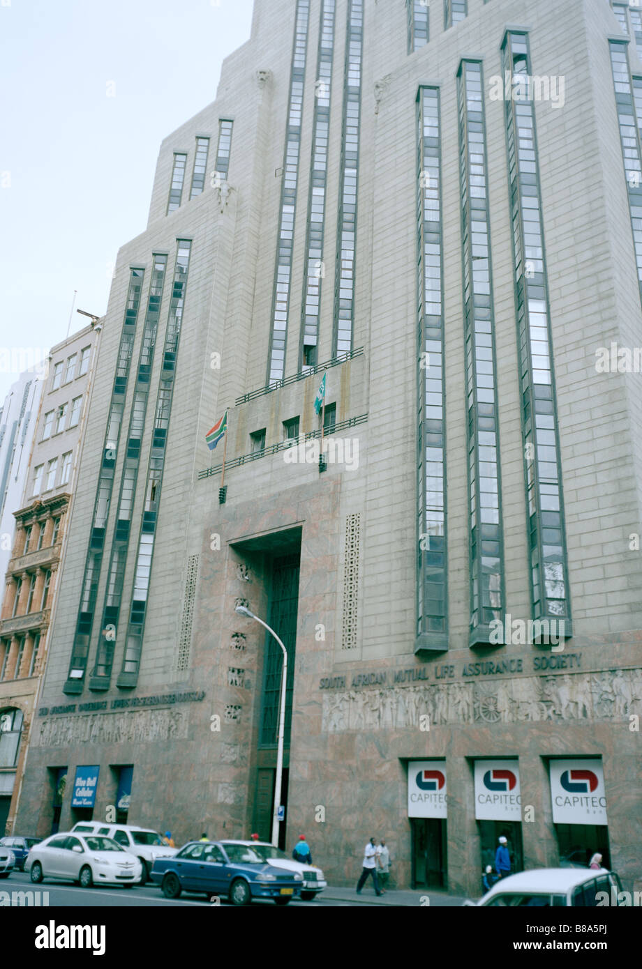 Art déco-Architektur in Darling Street in Kapstadt in Südafrika in Afrika südlich der Sahara. Moderne, moderne Gebäude Reisen Stockfoto