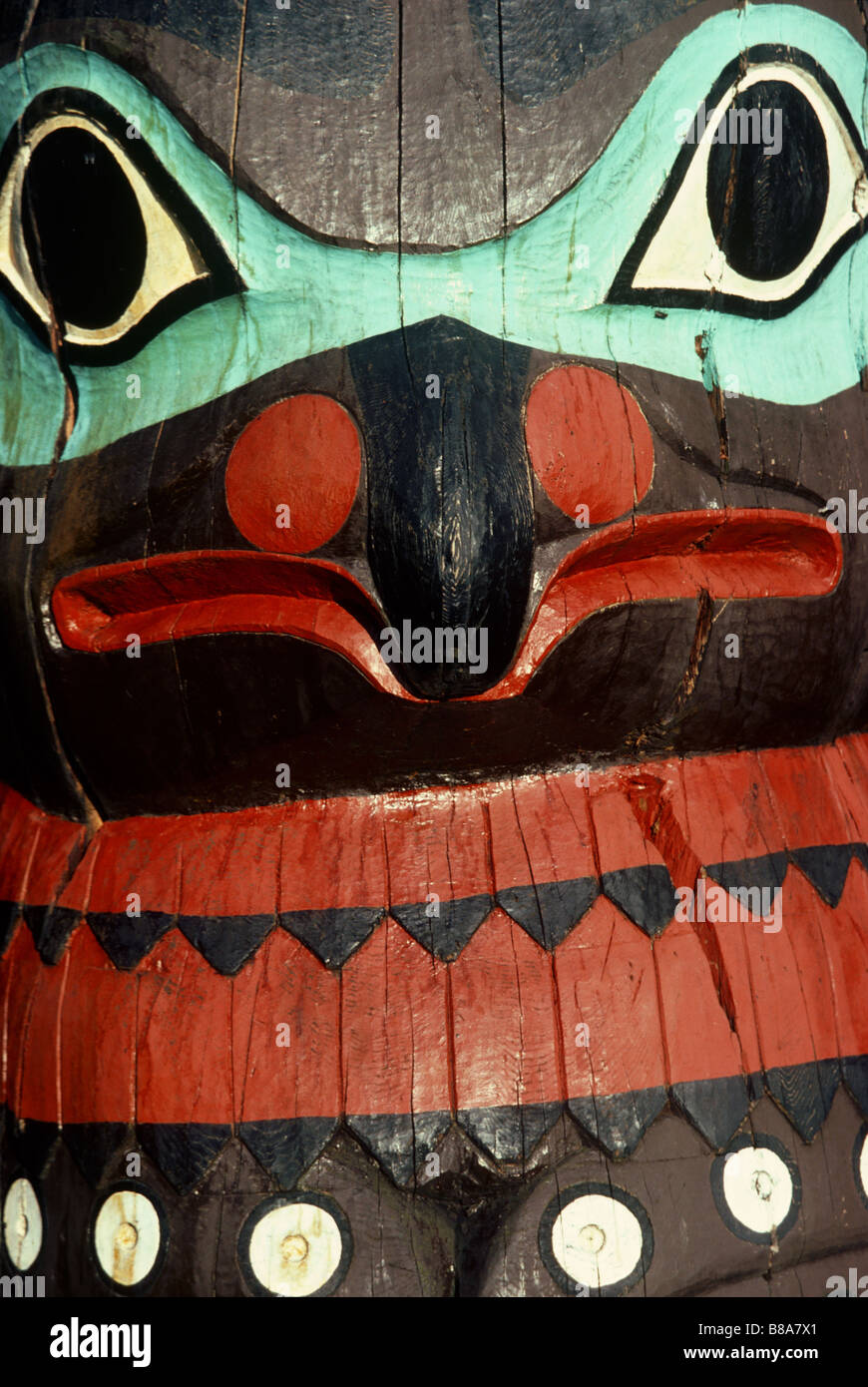 Totempfahl, Bight State Historical Park, Ketchikan, Alaska, USA Stockfoto