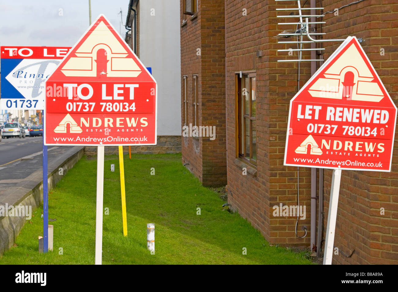 Lassen Sie Zeichen Mietobjekt Zeichen lassen lassen Agentur Zeichen Stockfoto