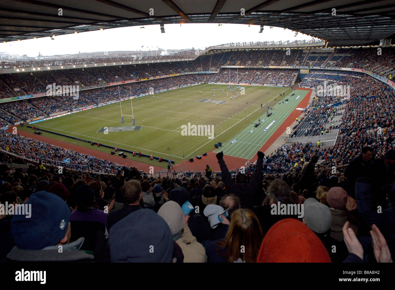 Ansicht des Murrayfield Stadium, Edinburgh Stockfoto