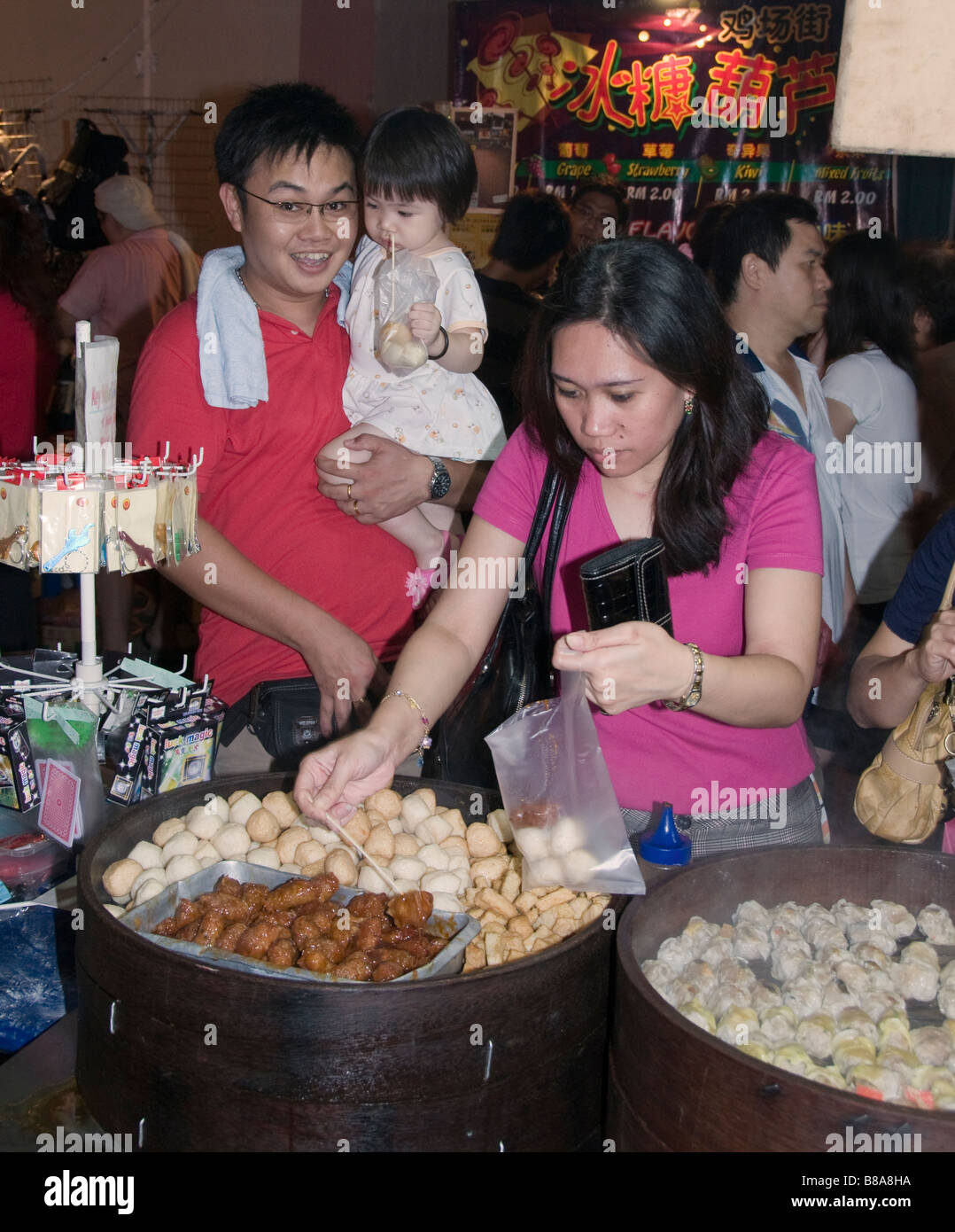 Malacca Malaysia Chinatown Nacht Markt Basar Stadt Straße Stadt China Chinesisch Stockfoto