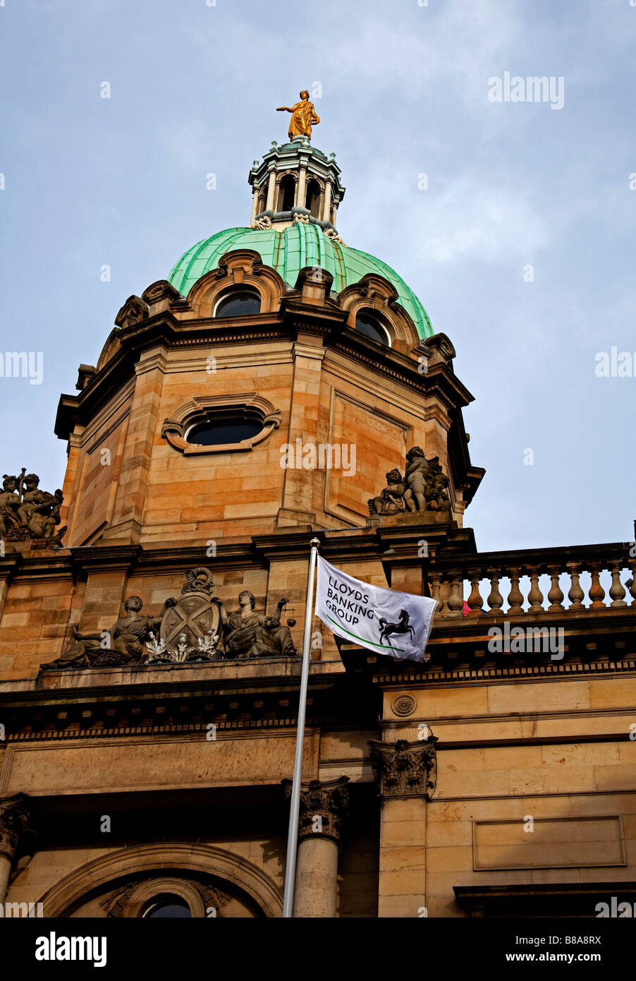 Lloyds Banking Group fliegen auf den schottischen Hauptsitz (ehemals Hbos), The Mound, Edinburgh, Schottland, UK, Europa Stockfoto
