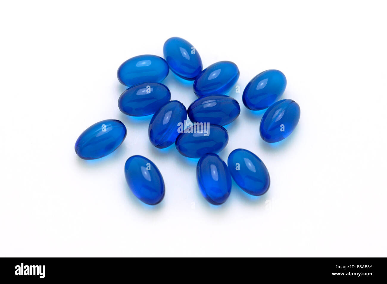 Pillen, blauen Gel Caps/Kapseln, Antazida Stockfoto