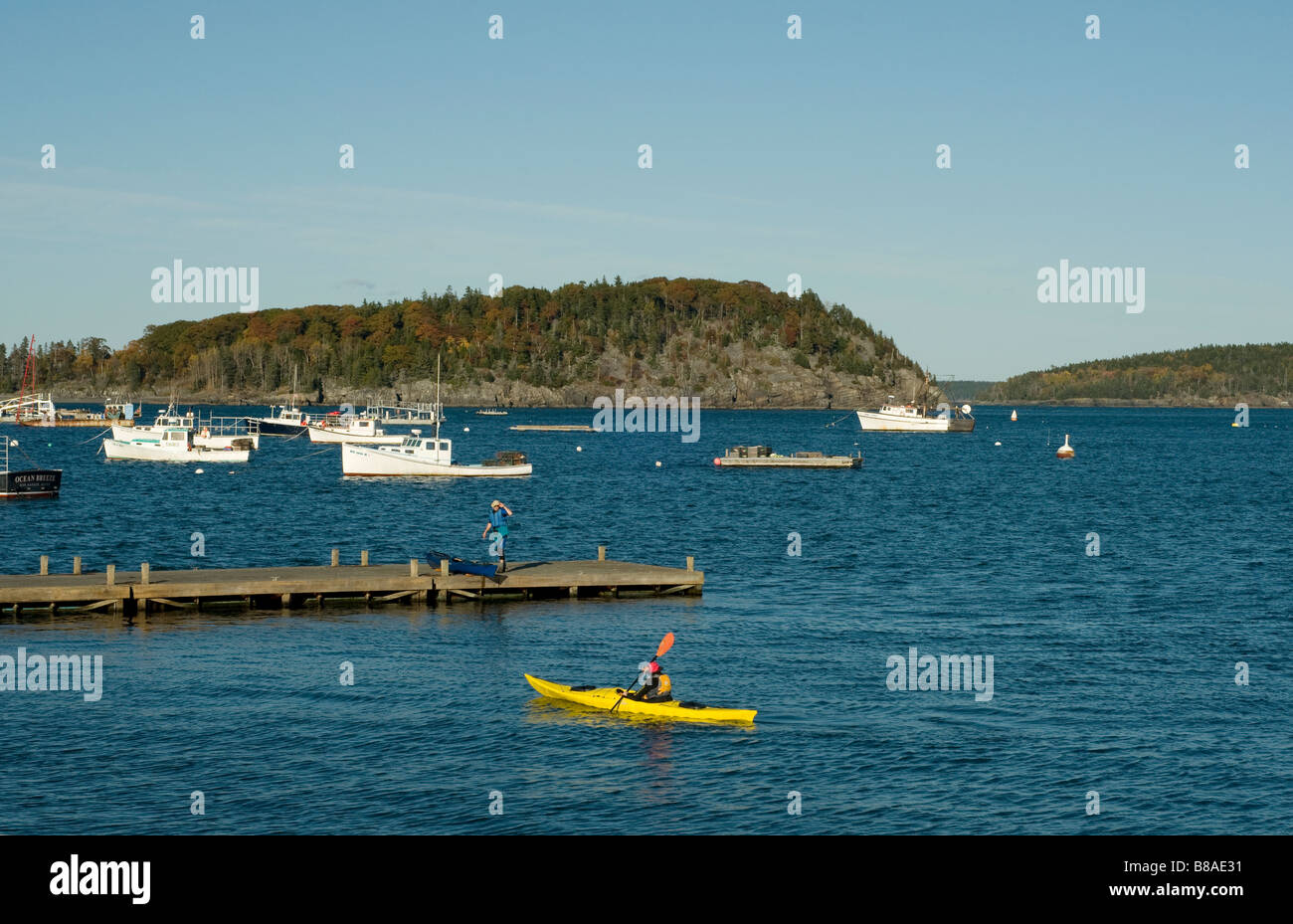 Ocean Kayak in Dock - Bar Harbor, Maine, New England Stockfoto