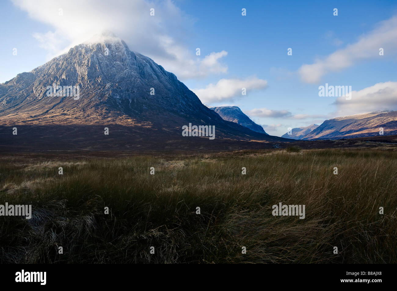 Buachaille Etive Mor und dem östlichen Eingang zum Glen Coe Stockfoto