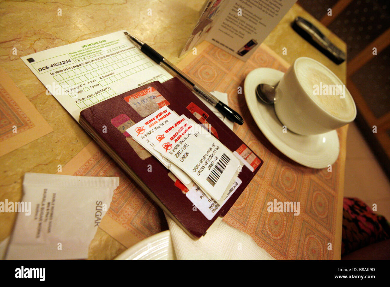 PASS- UND AUSREISEVISUM FORM, COCHIN, KERALA SEPTEMBER 2007 Stockfoto
