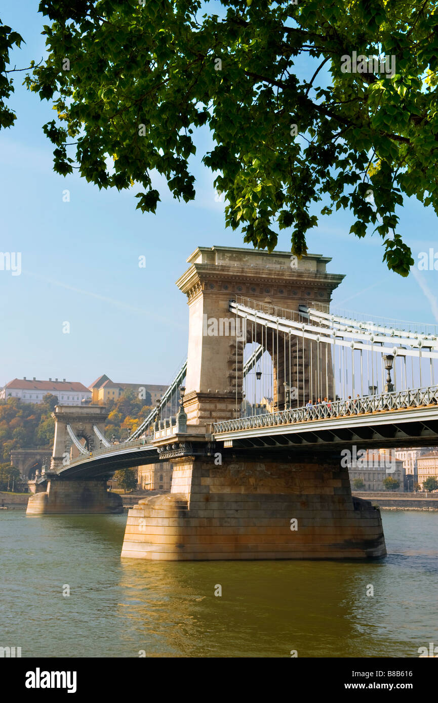 Kettenbrücke, Szencheny, Budapest, Ungarn Stockfoto