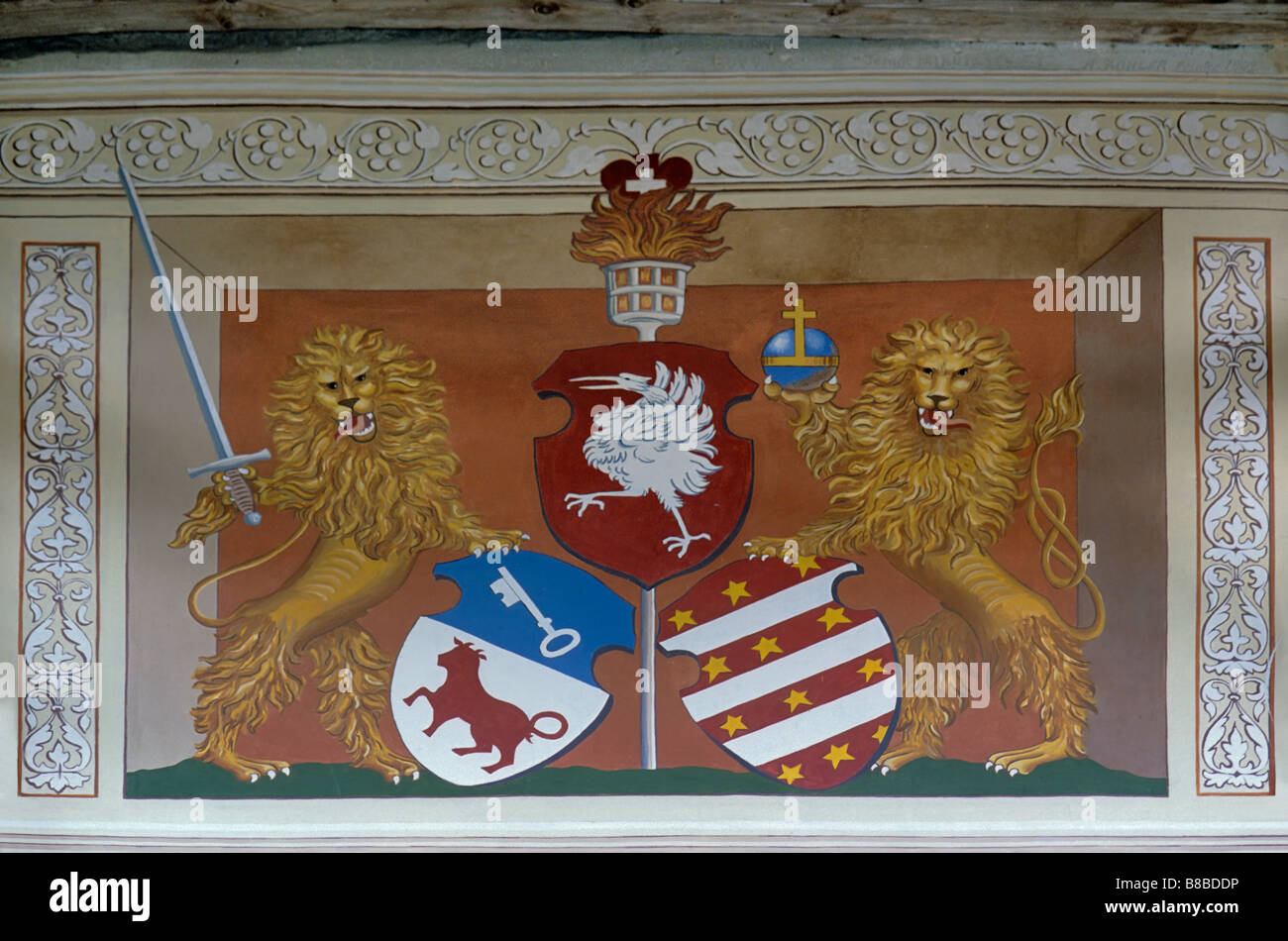 Wappen Der Grafen Von Gruyeres Am Burgtor In Gruyeres In Fribourg wappen-der-grafen-von-gruyeres-am-burgtor-in-gruyeres-in-fribourg