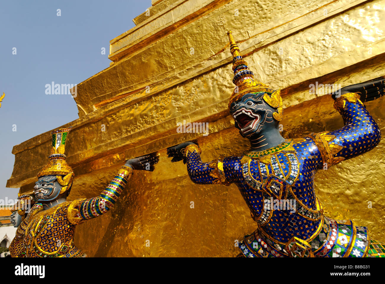 Affe-Dämon in der historischen buddhistischen Tempel Wat Phra Kaew und dem Grand Palace in Bangkok Zentralthailand Stockfoto